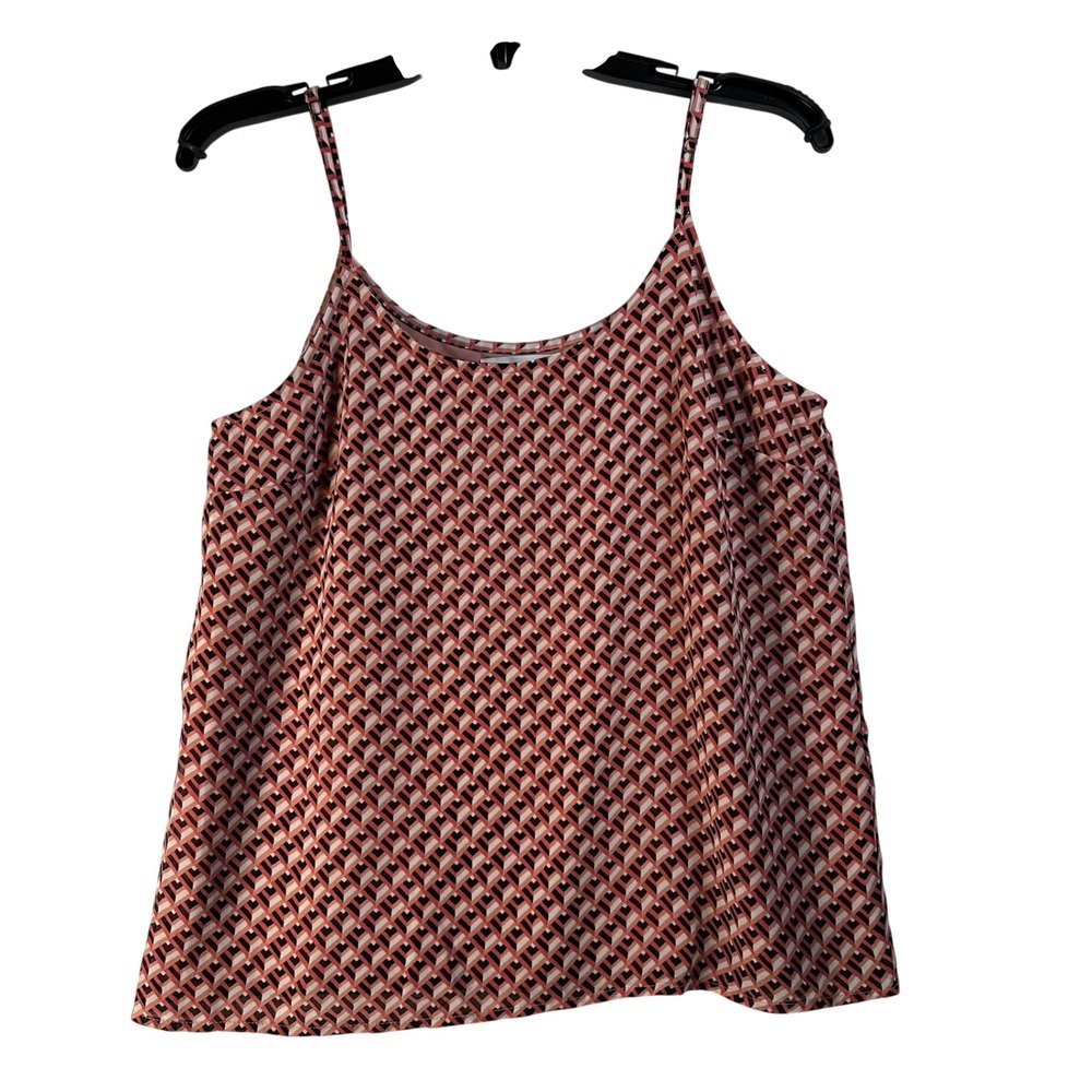 Nordstrom Rack Geometric Abstract Print Camisole Top Coral Black Small